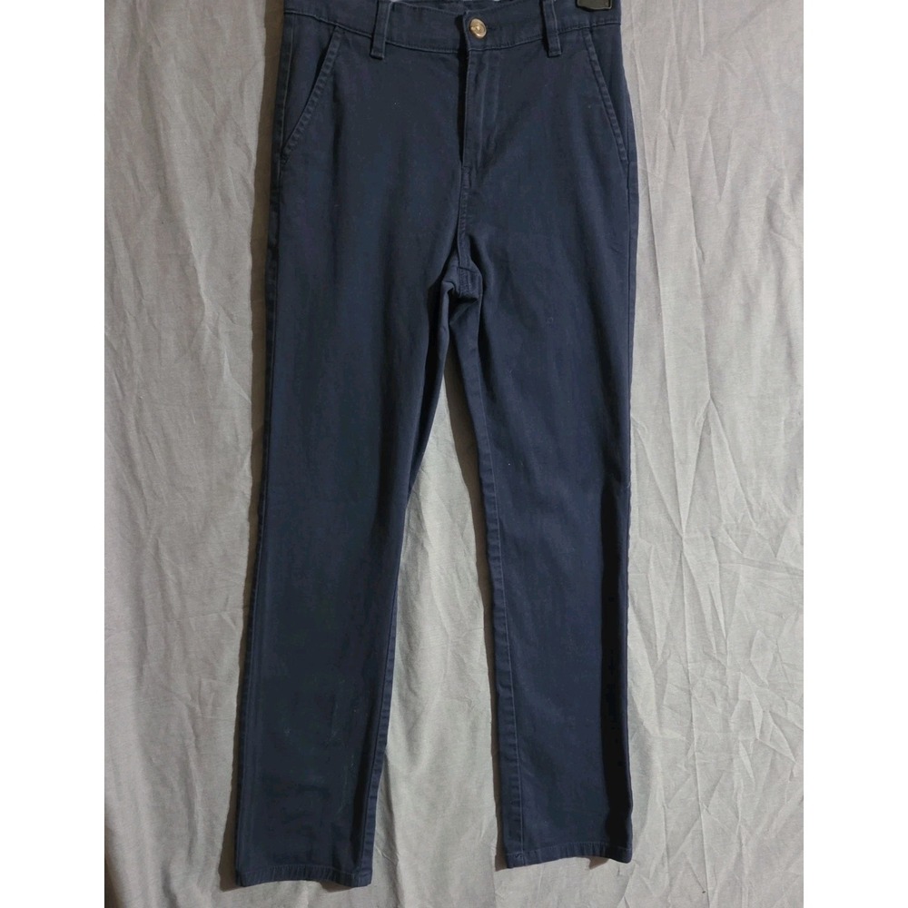IZOD Boys‎ 14 Slim Flat Front Navy Blue Dress Uniform Pants Straight Leg EUC